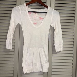 NWT Cream Colored Knit 3/4 Sleeved Top w/ Hood S